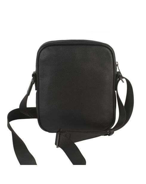 Sac à bandoulière en cuir James noir - 23x19,5x8 cm