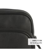 Sac à bandoulière en cuir James noir - 23x19,5x8 cm