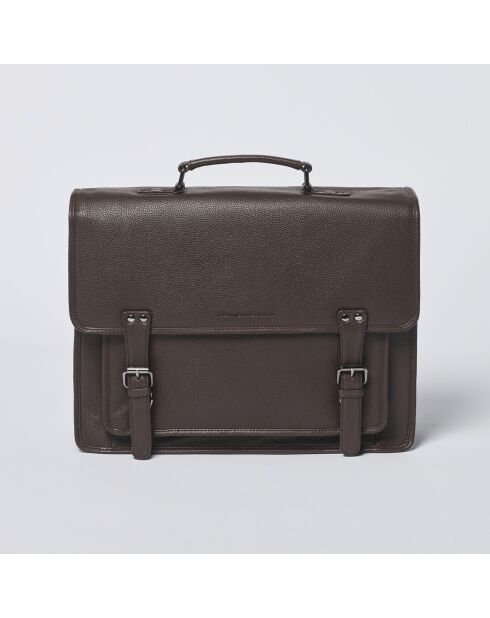 Porte-document en cuir Orsay marron - 38x13x31 cm