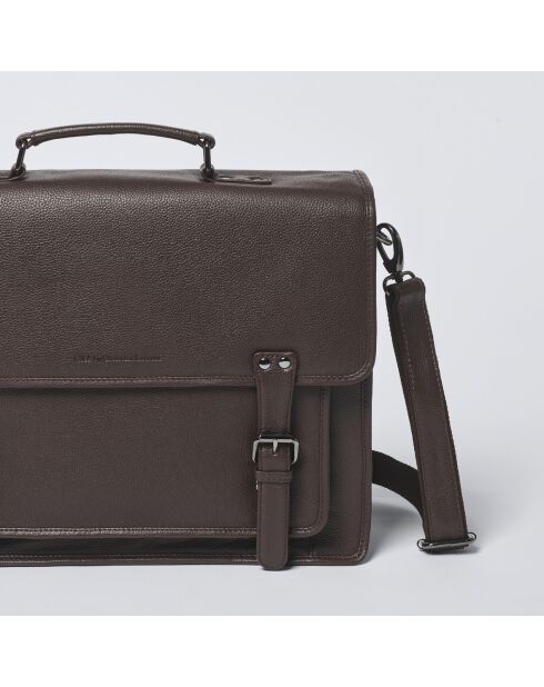 Porte-document en cuir Orsay marron - 38x13x31 cm