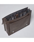 Porte-document en cuir Orsay marron - 38x13x31 cm