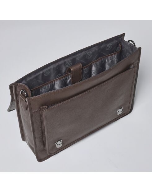 Porte-document en cuir Orsay marron - 38x13x31 cm