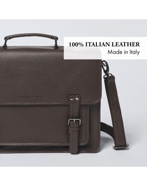 Porte-document en cuir Orsay marron - 38x13x31 cm