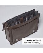 Porte-document en cuir Orsay marron - 38x13x31 cm