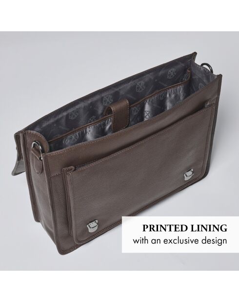 Porte-document en cuir Orsay marron - 38x13x31 cm