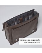 Porte-document en cuir Orsay marron - 38x13x31 cm