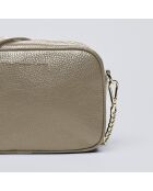 Montmartre Schultertasche aus nudefarbenem Leder - 22x8,5x14,5 cm