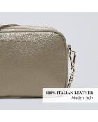Montmartre Schultertasche aus nudefarbenem Leder - 22x8,5x14,5 cm