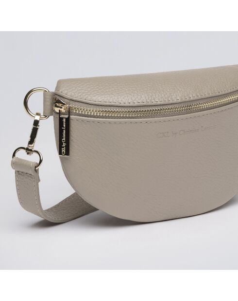 Borsa a banana Madeleine in pelle color carne - 23x6x13 cm