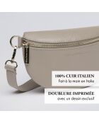 Borsa a banana Madeleine in pelle color carne - 23x6x13 cm