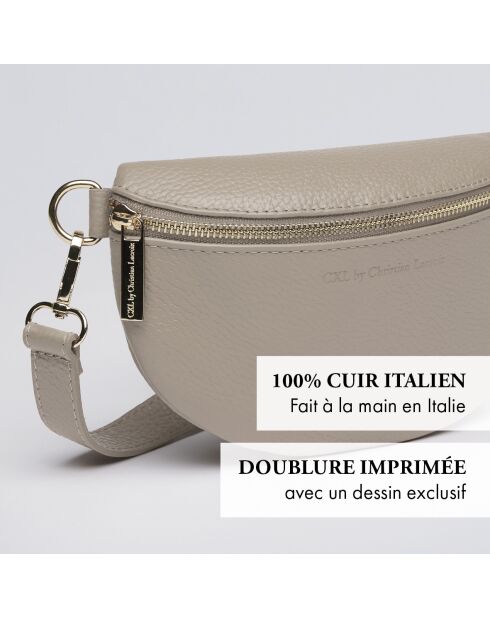 Borsa a banana Madeleine in pelle color carne - 23x6x13 cm
