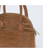 Bandolera Bel-air de piel coñac - 21x9x16 cm