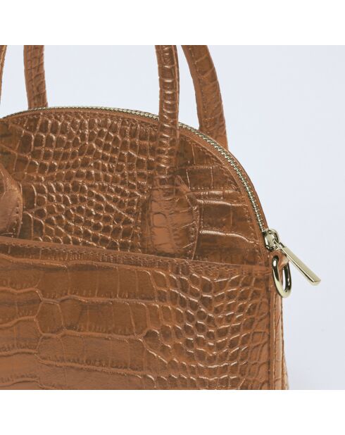 Bandolera Bel-air de piel coñac - 21x9x16 cm