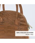 Bandolera Bel-air de piel coñac - 21x9x16 cm