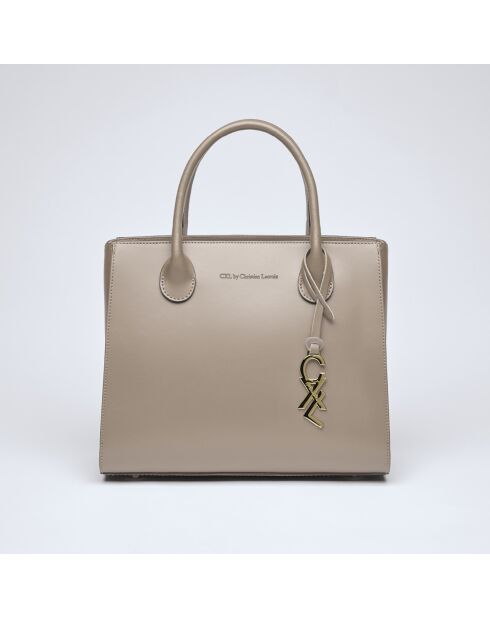 Borsa a mano Montaigne in pelle color carne - 31x15x26 cm