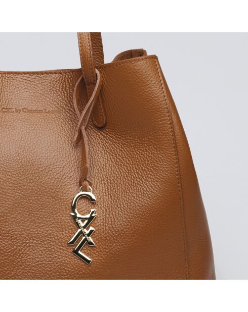 Alesia Handtasche aus cognacfarbenem Leder - 39x20x29 cm