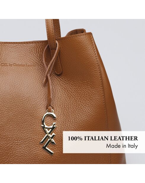 Alesia Handtasche aus cognacfarbenem Leder - 39x20x29 cm