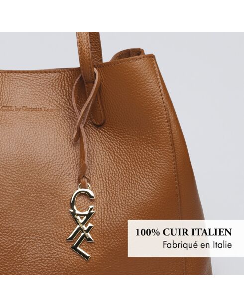 Alesia Handtasche aus cognacfarbenem Leder - 39x20x29 cm