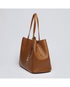 Alesia Handtasche aus cognacfarbenem Leder - 39x20x29 cm