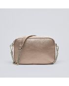Montmartre Schultertasche aus roségoldenem Leder - 22x8,5x14,5 cm