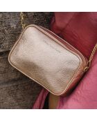 Montmartre Schultertasche aus roségoldenem Leder - 22x8,5x14,5 cm