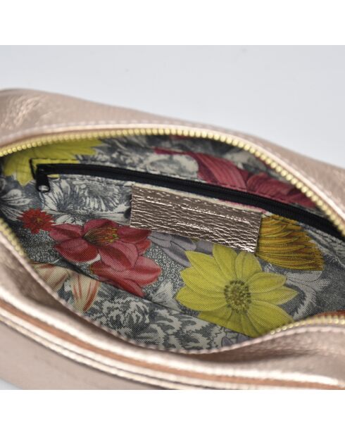 Montmartre Schultertasche aus roségoldenem Leder - 22x8,5x14,5 cm
