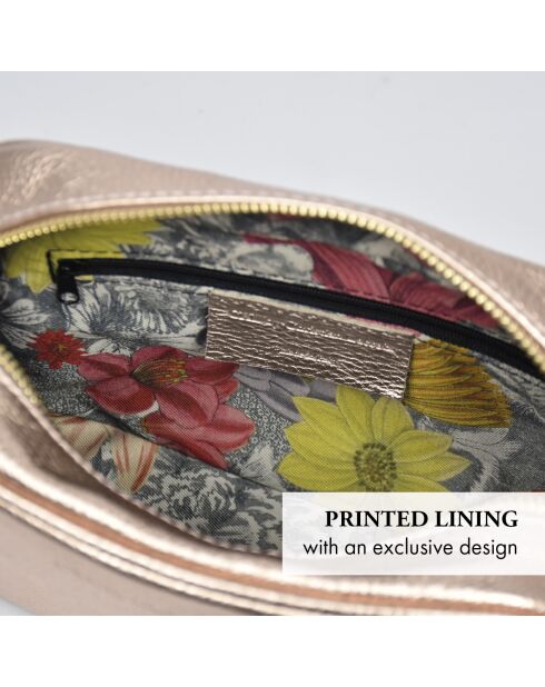 Montmartre Schultertasche aus roségoldenem Leder - 22x8,5x14,5 cm