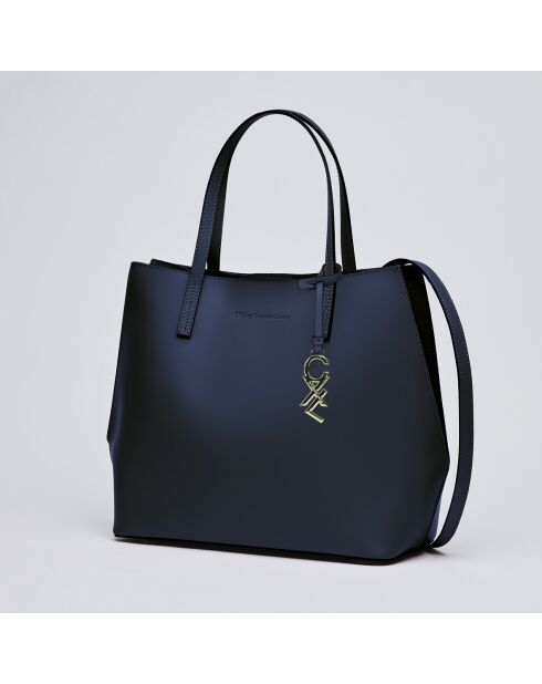 Rivoli marineblaue Lederhandtasche - 45x15x30 cm