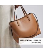 Rivoli marineblaue Lederhandtasche - 45x15x30 cm