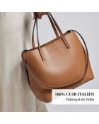 Rivoli marineblaue Lederhandtasche - 45x15x30 cm