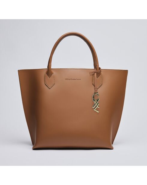 Borsa George V in pelle cognac - 32x11x45 cm