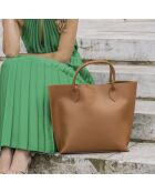 Borsa George V in pelle cognac - 32x11x45 cm
