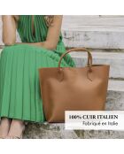 Borsa George V in pelle cognac - 32x11x45 cm