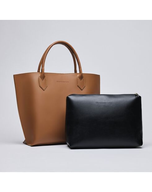 Borsa George V in pelle cognac - 32x11x45 cm