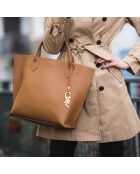 Borsa George V in pelle cognac - 32x11x45 cm