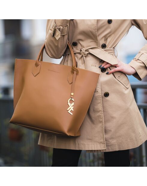 Borsa George V in pelle cognac - 32x11x45 cm