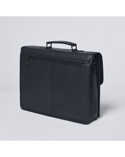 Porte-document en cuir Orsay noir - 38x13x31 cm