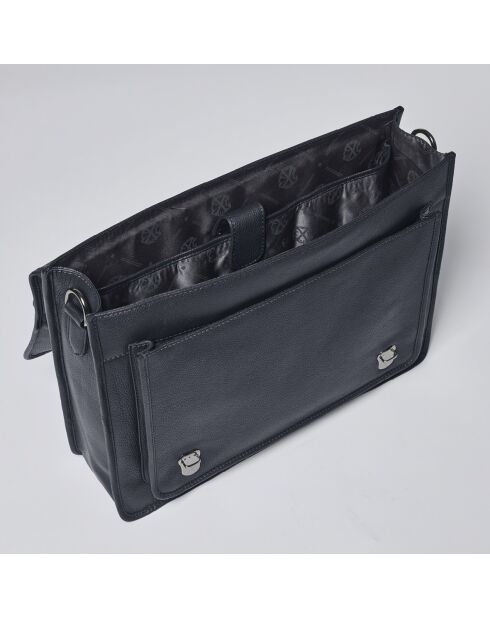 Porte-document en cuir Orsay noir - 38x13x31 cm