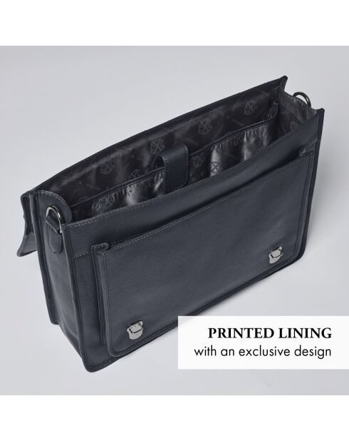 Porte-document en cuir Orsay noir - 38x13x31 cm