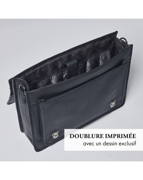 Porte-document en cuir Orsay noir - 38x13x31 cm