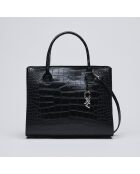 Montaigne zwarte leren handtas - 31x15x26 cm