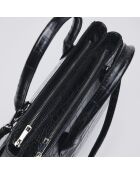 Montaigne zwarte leren handtas - 31x15x26 cm