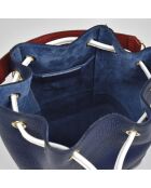 Champs Elysée dreifarbige Beuteltasche aus marineblauem Leder - 25x15x28 cm