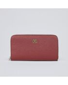Cartera de piel Concorde rosa - 20x2x11 cm