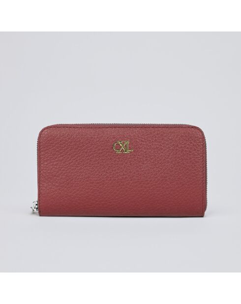 Cartera de piel Concorde rosa - 20x2x11 cm