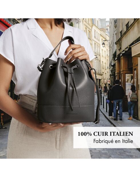 Champs Elysée Beuteltasche aus schwarzem Leder - 25x15x28 cm