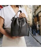 Champs Elysée Beuteltasche aus schwarzem Leder - 25x15x28 cm