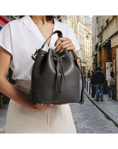 Champs Elysée Beuteltasche aus schwarzem Leder - 25x15x28 cm