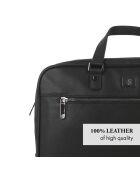 Porte-document en cuir Charles noir - 27x39x9 cm