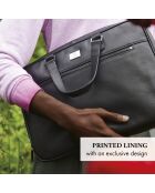 Porte-document en cuir Charles noir - 27x39x9 cm